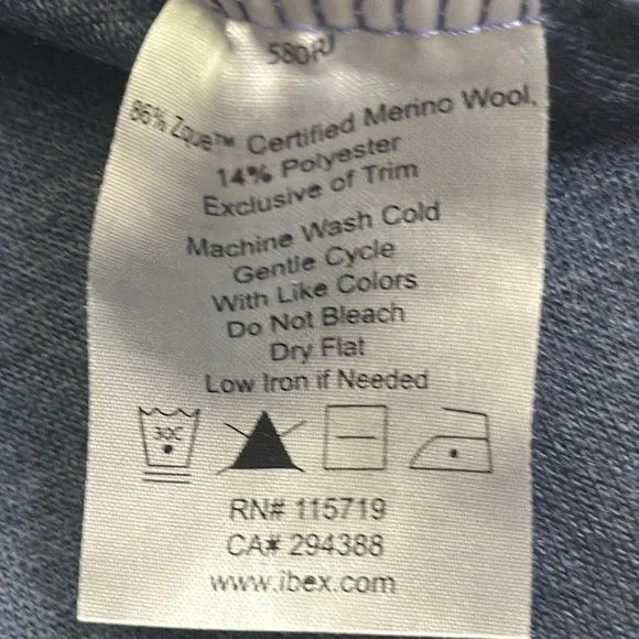 ibex zip up Marino wool jacket size small